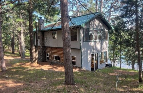 Minong Cabin | Log Cabin with Pontoon, Beautiful Spring Fed Sand Bottom Leader Lake