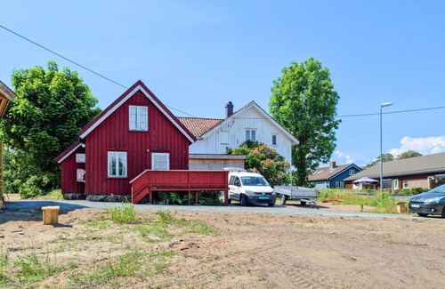 Risor House | Look forward to a great time with the family in this vacation home with fjord view!
