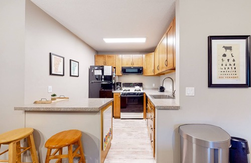 Ludlow Condo | Lovely mountain condo with pool, fireplace & cable- near skiing