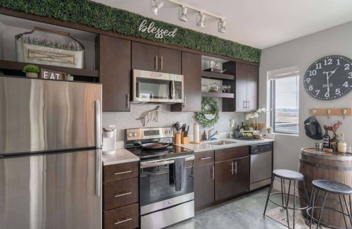 The Nations Apartment | Luxe Nashville Apartment with Private Deck