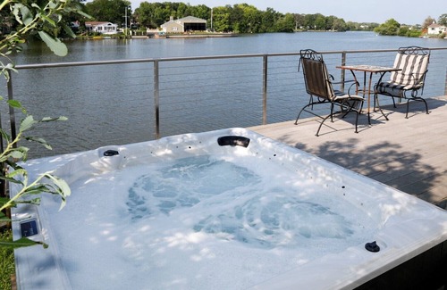 Asbury Park House | Luxury Oasis Panoramic Lake Views - terrace and hot-tub overlooking Deal Lake