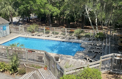 Bald Head Island Condo | Marsh Madness at Timbercreek 18A, Beautiful Creek Views, pool and creek access