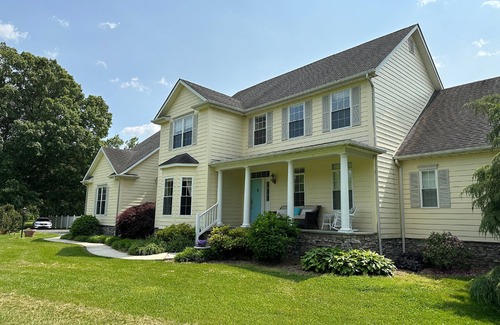 Easton House | Minutes from Downtown Easton and St. Michaels | Pool | 1st Floor Bedroom | Pet F