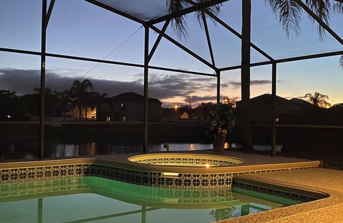 Crescent Lakes Villa | Modern 5 bedroom villa with private pool/lake view/30 mins from Disney