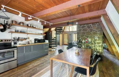 Mount Hood Village Cabin | Modern A-Frame Hot Tub Forest Escape