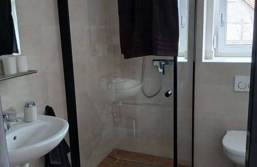 Rottingen Apartment | Modern double room with walk-in shower
