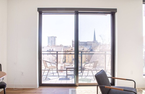 Yankee Hill Apartment | Modern East Side 1BR Apt with Balcony, Pool, and Gym