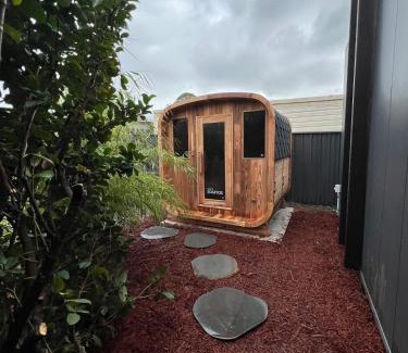 Albion Park Rail Apartment | Modern Studio with Outdoor Bath and Cabin Sauna