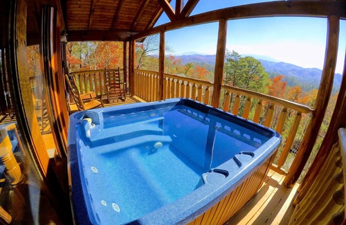 Gatlinburg - Pigeon Forge Cabin | Mountain View, 2 Suites, Hot Tub, Game Rm, Hammock, Fire Pit, Convenient + More!