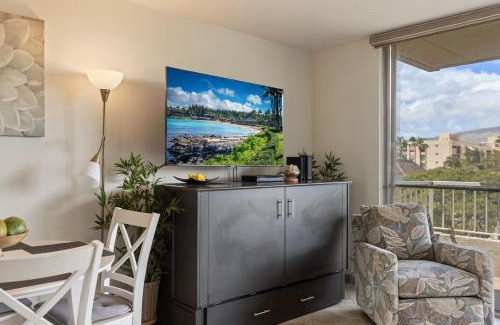 Kihei Apartment | Nani Kai Hale 403- Top floor 1 bedroom with AC & partial ocean view