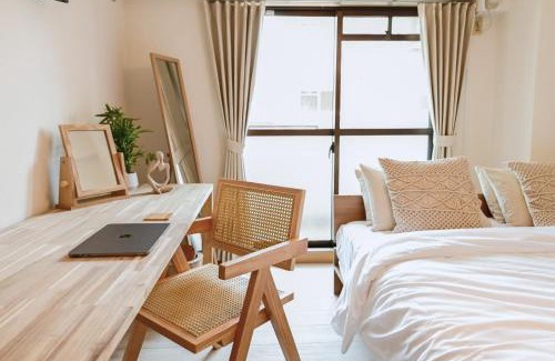 Hakata-ku Apartment | New! Japandi 3 1BR in Prime Location-1 min to STN