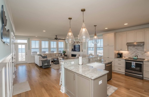 Yaupon Beach House | NEW! Oceanfront w/Direct Access to Beach & View of Pier. The Seventh Wave