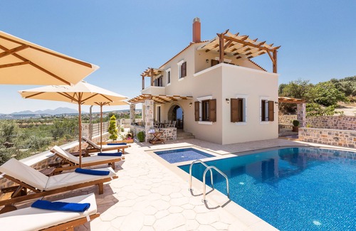 Kirianna Villa | New Villa Katifes w/Private Pool, with Amazing Views of the Sea, 7km to beach