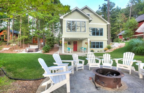 Mayfield House | Newly Built Luxury Lakefront Cottage with Fire Pit, Dock, Game Room