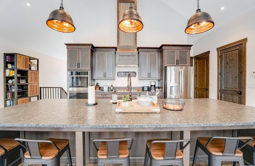 Dayton House | Newly built mountain home with water views, balcony, two kitchens, & W/D