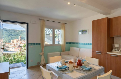 Pietrabruna Apartment | Nice apartment for 6 people with pool, WIFI, TV, patio and panoramic view