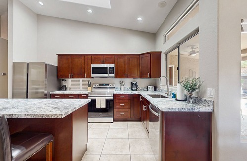 Paradise Park Vista House | Oasis in Sunny Scottsdale—where comfort, games, and poolside relaxation.