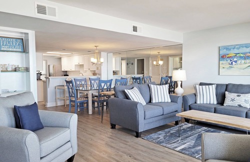 Litchfield by the Sea Condo | Oceanfront 2-story condo, main floor balcony view, direct beach access, pool