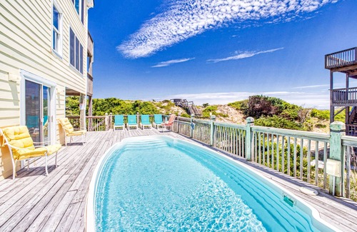 Avon House | Oceanfront home with private pool, hot tub, sunrise view, & huge decks - dog-friendly