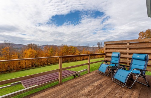 Town of Broome Cabin | Off-Grid Tiny Glamp with Mountain views, Outdoor Tub, Elevated Deck & Wi-Fi