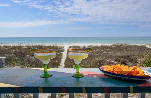 West Panama City Beach Condo | One NITE MINIMUM 5 steps off deck onto beach; 10 steps out front door to pool.