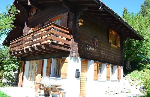 Saint-Luc Ski Chalet | Outside : chalet for 4 persons, ground floor with garden and garden furniture, balcony -Inside : 80