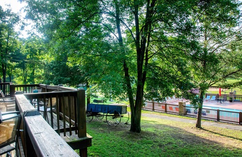 Branson Cedars Cabin | Overlooking pool & playground, walking distance to Thunder Ridge Arena.