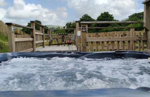 Llanbrynmair Cabin | Owl cabin - 6 berth cabin in Mid Wales with hot tub and enclosed garden