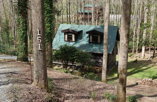 Andrews Cabin | Peaceful creekside 2-bdrm cabin with WiFi, AC, hot tub in Nantahala Lake area