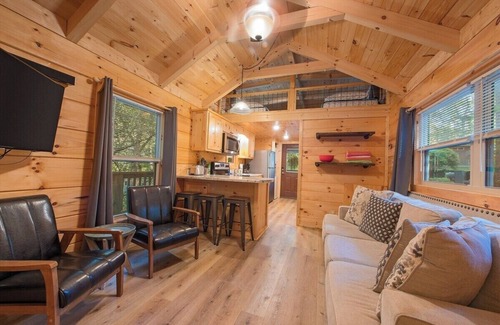 Lookout Valley Neighborhood Association Apartment | Peggers Cabin | Luxury Rustic Tiny Cabin| Spa
