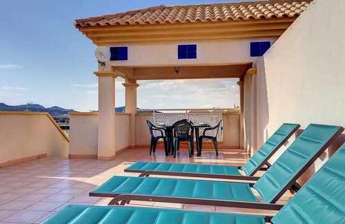 Mar de Cristal Apartment | Penthouse, private roof terrace, balcony, Free WiFi Internet, pool