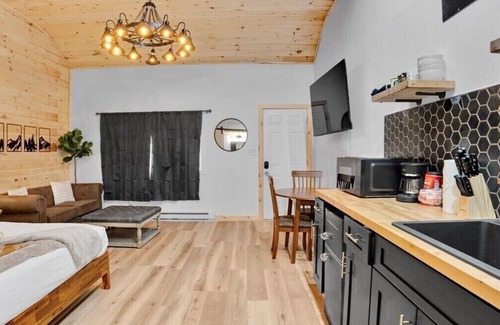 Canadensis Hotel | Pocono Modern Vaulted Pine | Firepits | Pickleball