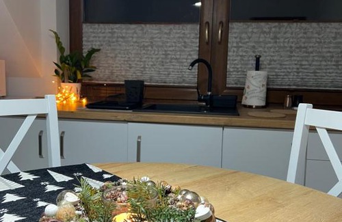 Zywiec Apartment | Pokój z aneksem kuchennym