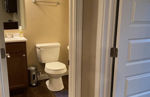 Maxwell Apartment | Private basement bedroom with full bathroom and wet bar