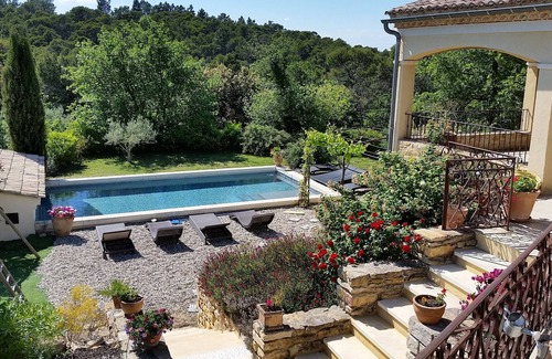 Mondragon House | Quiet heated swimming pool on a 22havineyard estate large house/air conditioning