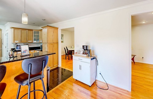 Tucker House | Quiet home in a convenient location with large yard, patio, & fireplace