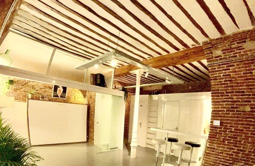 Atocha Apartment | Red brick loft sleeps 6-8 Lavapies Heart