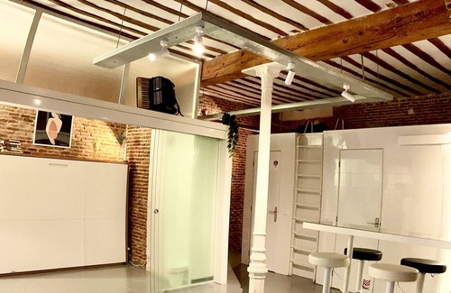 Atocha Apartment | Red brick loft sleeps 6-8 Lavapies Heart