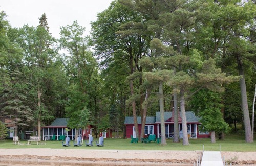 Park Rapids Cabin | Red Half Log North Woods Encampment - Two Cabins!
