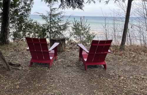 Cross Village House | Reduced Rate! Beach House on 400 ft of private Lake Michigan beach & no stairs.