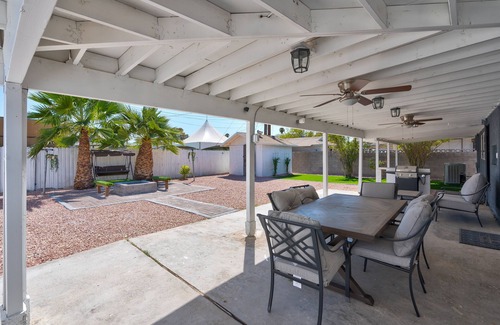 North Las Vegas House | Remodeled Home with Lush Landscapes, King Beds, BBQ, Games, Workspace and More!