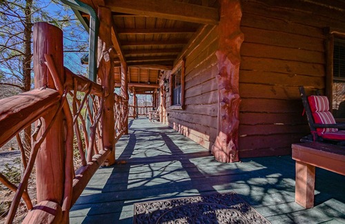 Board Camp Cabin | Ride to the trails from this secluded Luxury Cabin in Wolfpen Gap-Bear Mountain