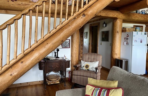 Leicester Cabin | ROMANTIC LOG CABIN OPEN FOR BUSINESS MT.VIEWS, 2/1,10 MIN AVL, FP,WiFi, FIREPIT