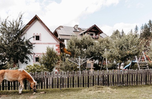 Sankt Andrae im Lungau Apartment | Room 'Seifterhof - Double Room' with Mountain View, Shared Terrace and Wi-Fi