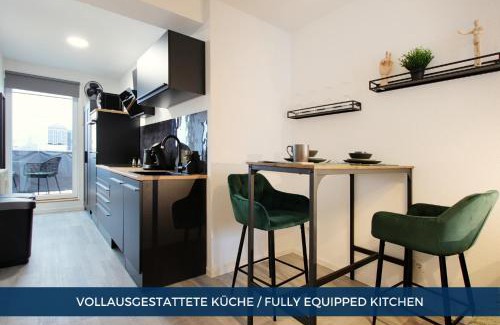 Stadtkern Apartment | RtR Essen - Für bis zu 2 Personen - Voll ausgestattet - Balkon - Zentral Limbecker Platz - Messe - Uniklinikum - Smart TV - Modern