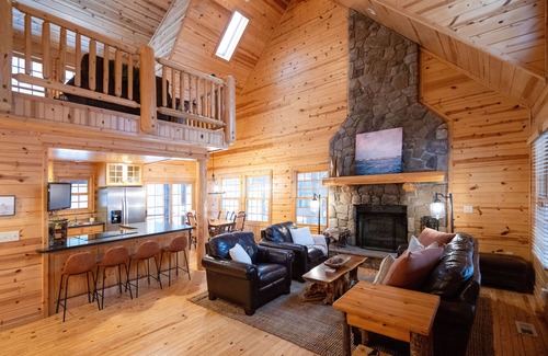 Saugatuck Cabin | Rustic Elegance! Pool, Fire Pit, Hot Tub, Screened Porch & more!