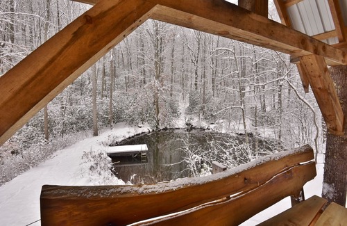 Candler Cabin | Rustic Retreat with Soothing Sauna and Plunge Pond