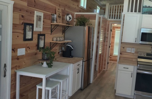 Hutto Cabin | Rustic Tiny Home Escape - Pets Stay Free!