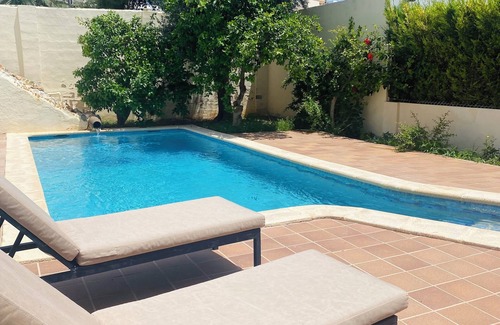 Ibiza Town Ski Chalet | Rustic Urban Villa with private pool - 400 m away from Sandy beach
