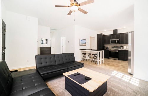 Honor Cottage | Secluded & contemporary cottage with a washer/dryer, central AC, & firepit